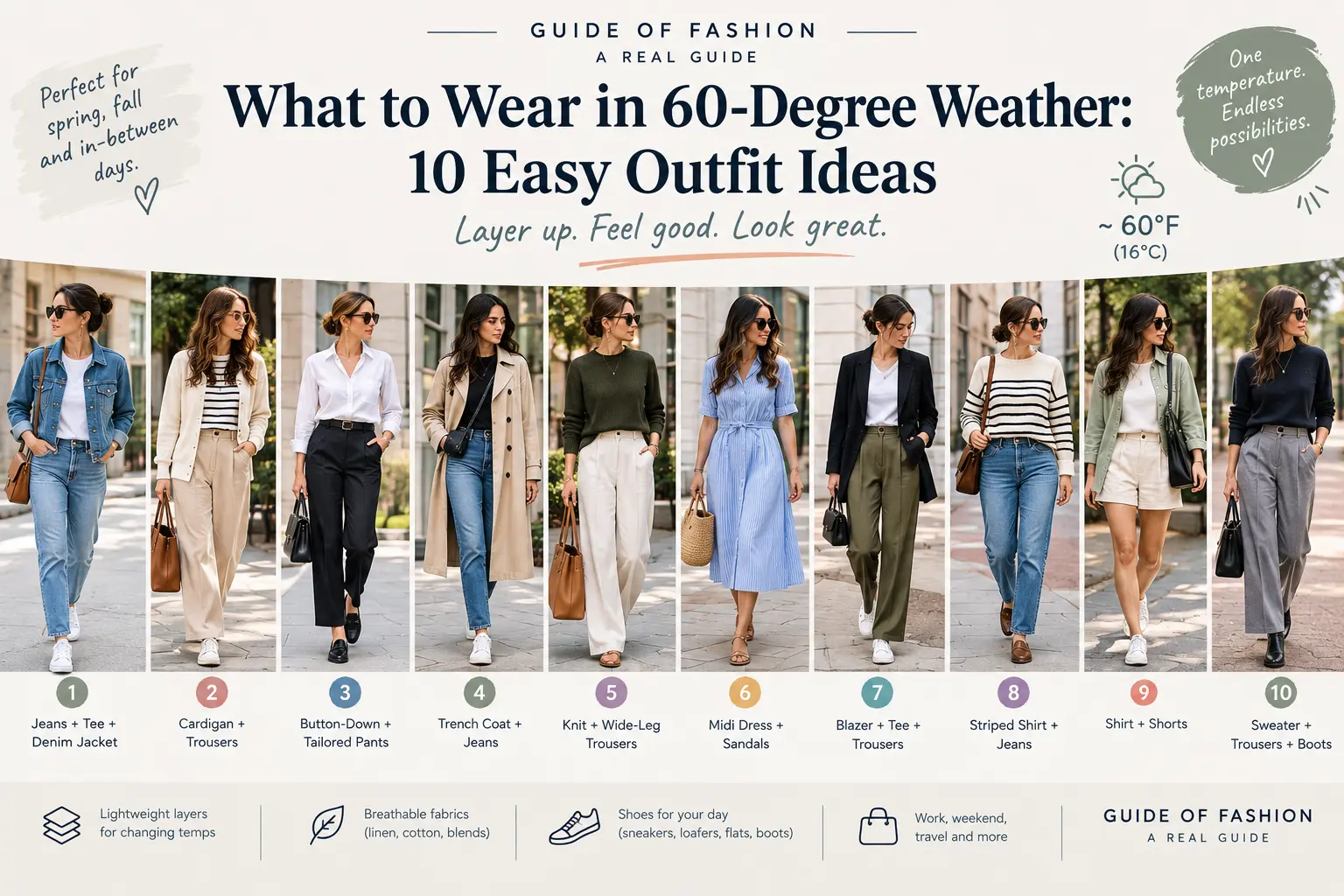 What to Wear in 60-Degree Weather: 10 Easy Looks